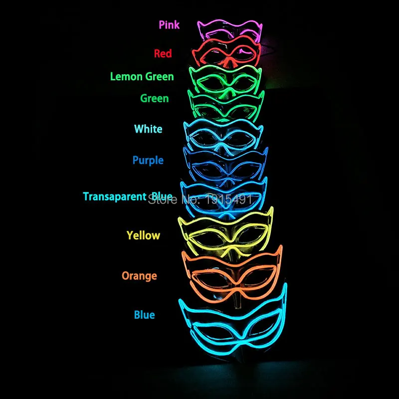 2019 горячая Распродажа Новогодний подарок Мерцающая EL wire Вечеринка лиса маска