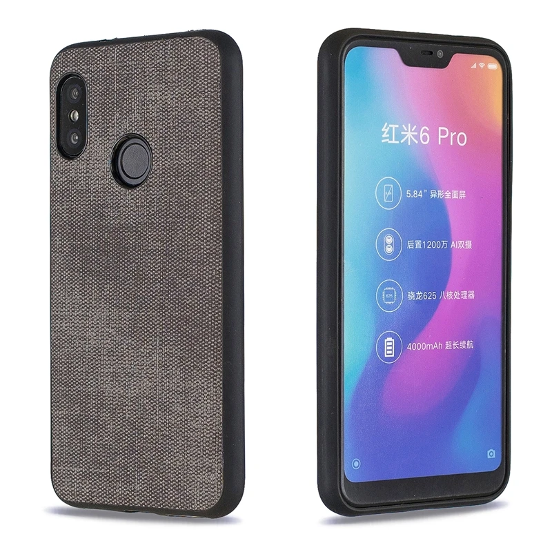 Роскошная джинсовая кожаная сумка из ткани для Xiaomi Redmi Note 6 Pro Чехол телефона