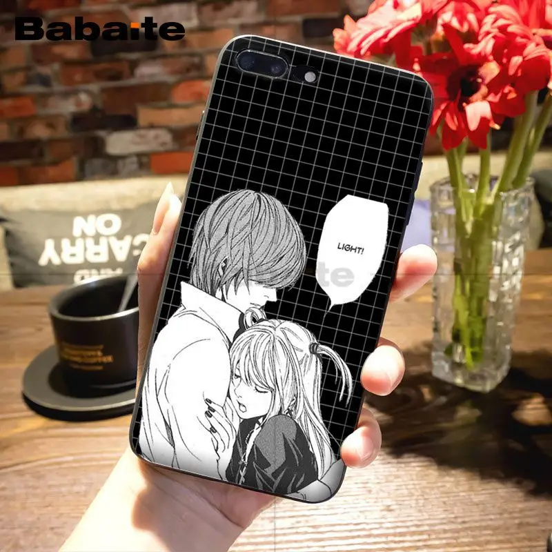 Babaite аниме тетрадь смерти Smart Cover Черная мягкая крышка чехол для телефона iPhone 8 7 6 6S