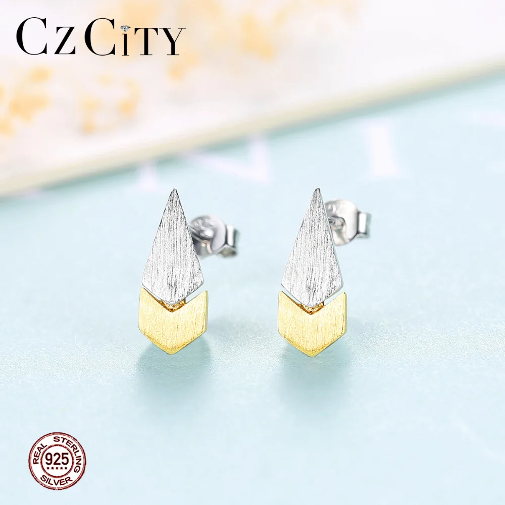 CZCITY кисточки твердая 925 пробы серебристый веер в форме сердца серьги со шпилькой