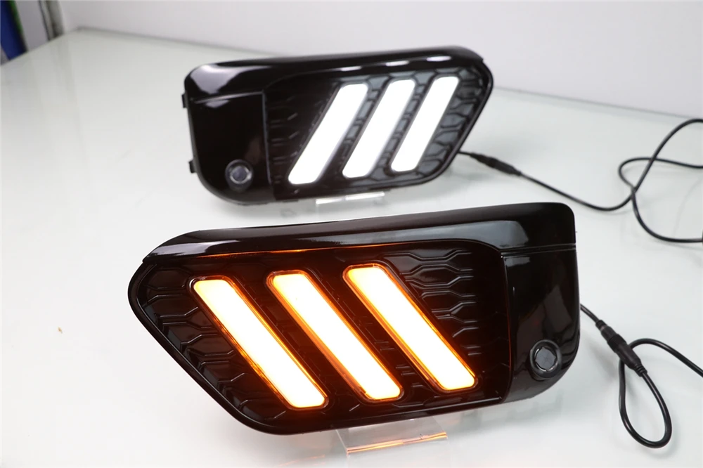2 шт. светодиодный DRL Дневной светильник s Для BMW X1 F48 F49 2016 2017 2018 2019 с желтым сигналом