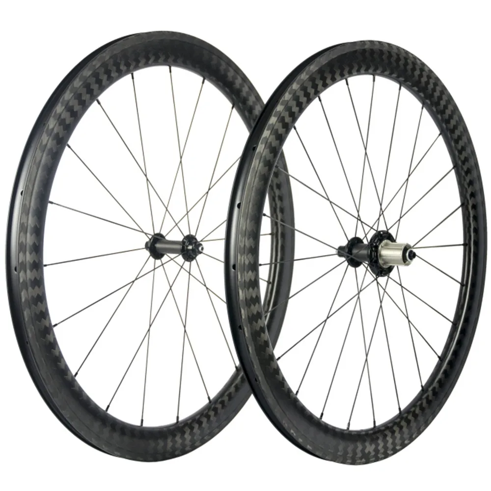 700C Road Carbon Wheelset 50mm Carbon Wheels Road Bike Clincher Wheelset Carbon R51 Hub 12K twill Finish