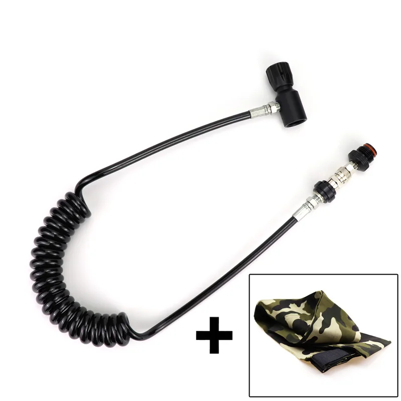 Пейнтбол пневматический пистолет Airsoft PCP Air винтовка катушки дистанционный шланг 2,5 м с слайд проверить Quick Disconnect выпуска и камуфляж Крышка - Цвет: Black Slide Check