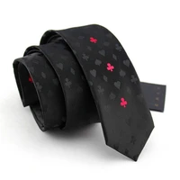 high quality brand new men ties 5 5cm skinny necktie for men wedding ties fashion korean style poker printed mens gift with box