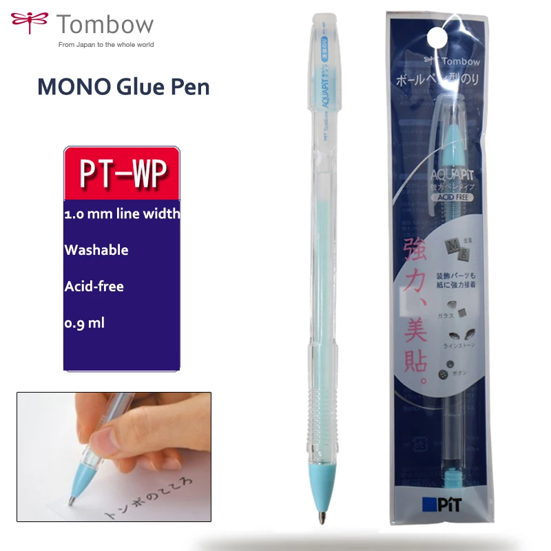 Tombow моно клей-карандаш 1,0 мм жидкий клей-карандаш Aquapit сильный клей для деталей тонкая Точная работа склеивание на бумаге блеск 0,9 мл
