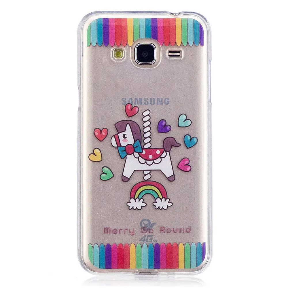 Подходящий чехол для Samsung Galaxy J3 J 3 2016 J320 J320H J320FN Мягкий ТПУ с единорогом и цветочным