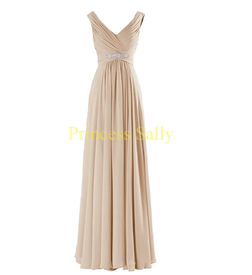 Подружкам невесты длинные лаванды шифон V шеей плиссированные сексуальное платье для выпускного вечера Лаванда невесты платья розовый желтый оранжевый мята