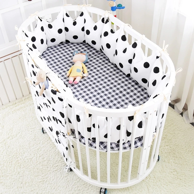 5 шт./компл. круглые/прямоугольные/овальные бамперы для детской кроватки в