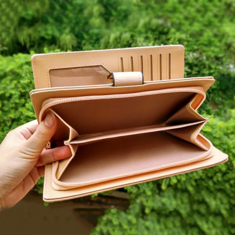 Марка Бумажник Женщины Длинный Кожаный Кошельки Портмоне Корейский Стиль Дамы
