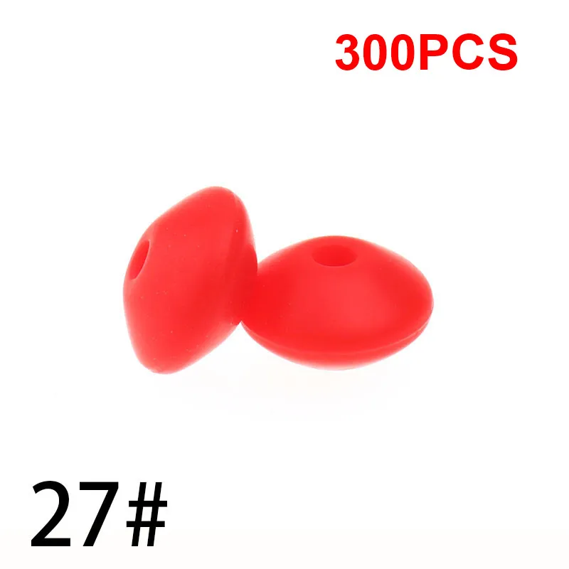 27 Strawberry Red 12 ММ ЧЕЧЕВИЦА Силиконовые Круглые бусины для прорезывания зубов 300 шт. Abacus расстояние бисера Bpa Бесплатно Детские Прорезыватели Ожерелье Подвеска Игрушка сделай сам - Цвет: 27 Strawberry Red