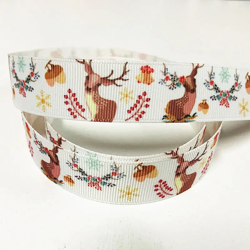 DHK 7/8 ''10 ярдов собака мопс Единорог лиса олень напечатанный grosgrain ленточный аксессуар hairbow головной убор украшение OEM B1744