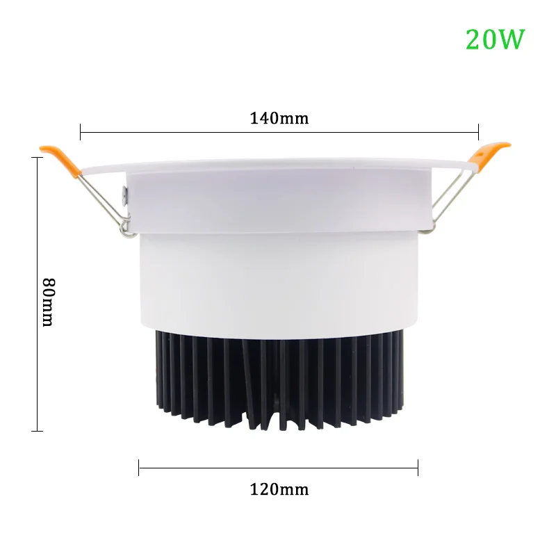 Super Bright Recessed LED Dimmable Downlight COB 5W 7W 10W 15W 20W 24W LED Spot light LED Decoration Ceiling Lamp AC85-265V - Испускаемый цвет: 20W