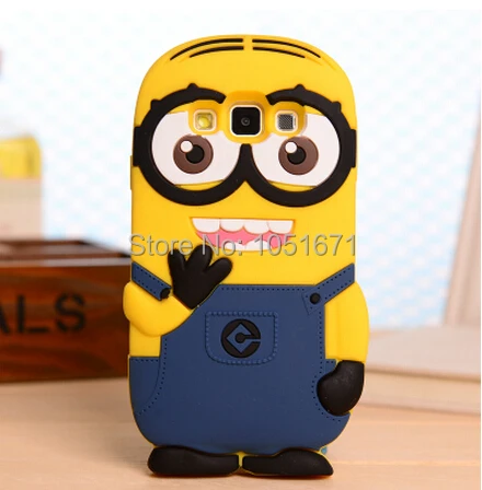3D Cartoon Despicable Me Yellow Minion Silicon Cases for For Samsung Galaxy A3 A3000 Cell Phone Cover |