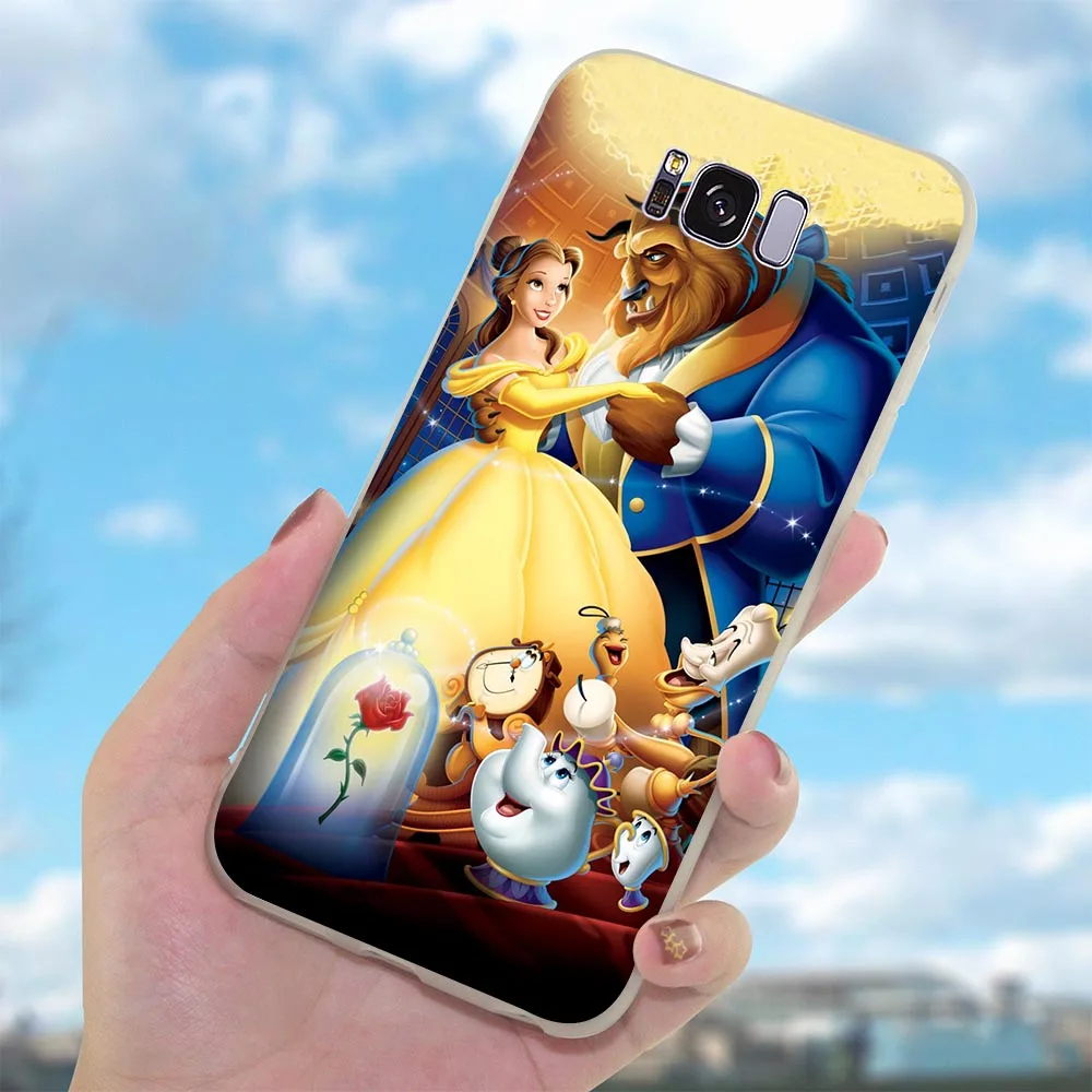 Мягкий чехол из ТПУ с красоты и рисунком мультфильма Красавица Чудовище для Galaxy