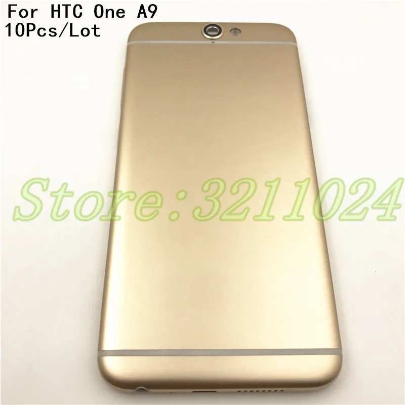 

10Pcs/Lot Metallic Rear Housing Door For HTC One A9 Back Cover Battery Case with Volume Power Button with Camera Lens Replacemen