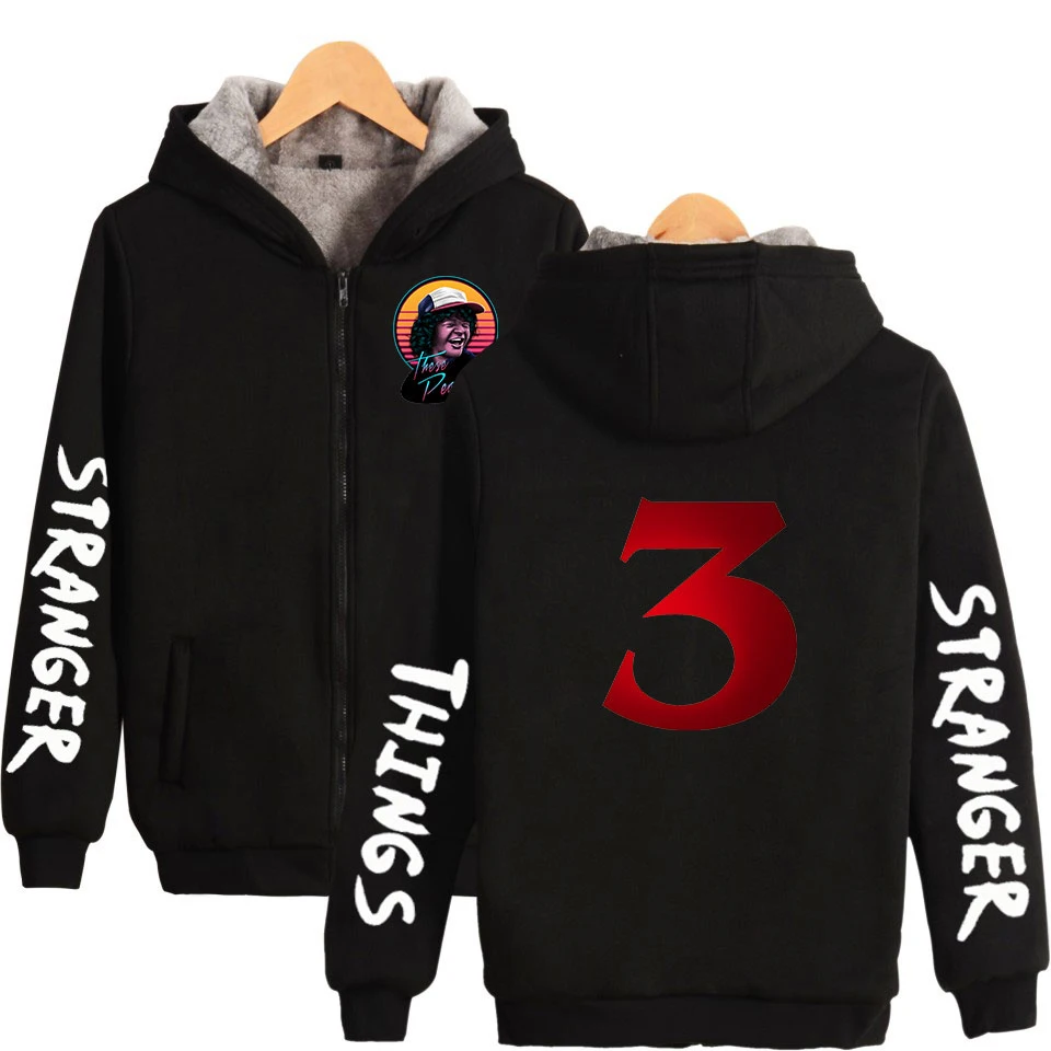 

Frdun Tommy Stranger things 3 Team Thicken cotton Zipper Parkas Oversize popular Hoodies Men/Women Warm Fashion Parkas