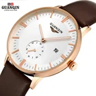 Оригинальные часы GUANQIN мужские роскошные брендовые кварцевые часы Qatch GUANQIN 30 м водонепроницаемые мужские часы с кожаным ремешком Мужские часы