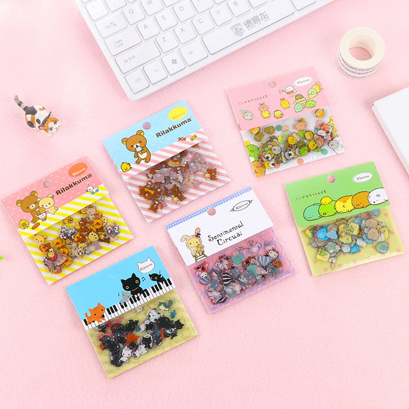 Joylong 80 шт. Pusheen Kawaii стикер s Скрапбукинг ПВХ мультфильм Животные медведь милый
