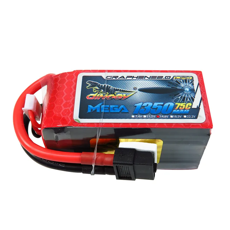 Гигантский Мощность DINOGY MEGA графеновой батареи 2 0 14 8 V 1350 мА/ч 4S 75C Lipo Батарея XT60 для