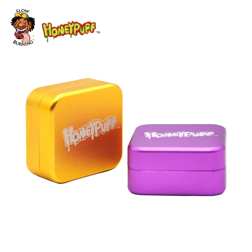 HONEYPUFF алюминий 45 мм 2 слоя квадратной формы травы шлифовальные станки специй