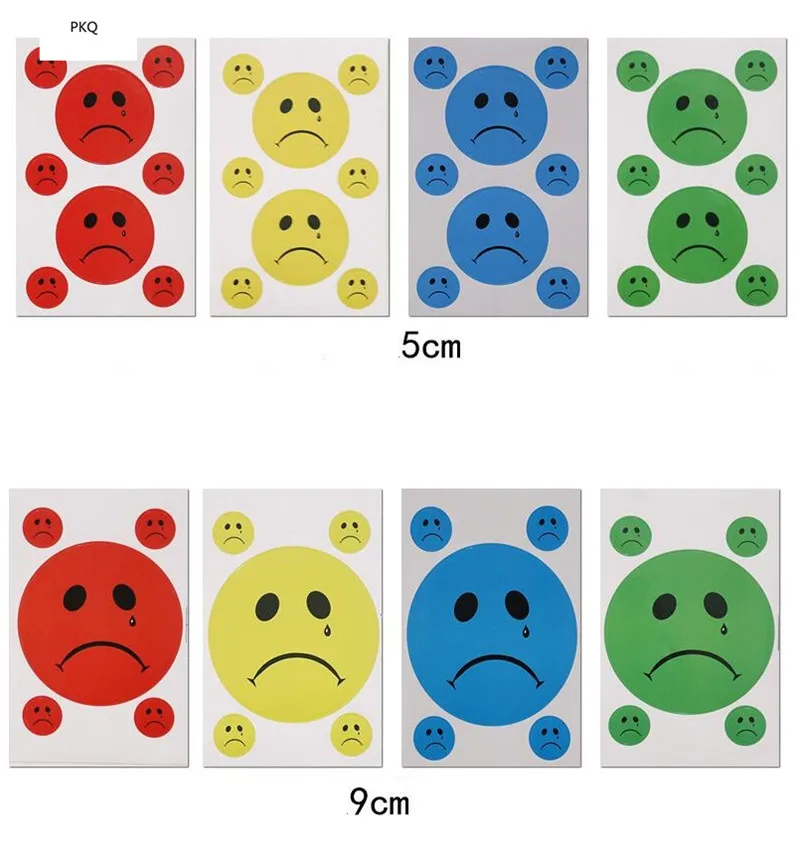 Новинка 10 листов цветные круглые наклейки с изображением лица детские для