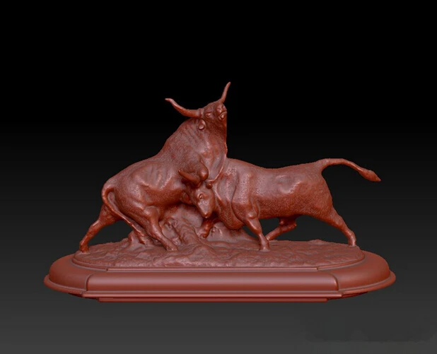Новый 3D модель рельеф stl формат для ЧПУ круговой гравировки bull fighting STL|3d model relief|3d