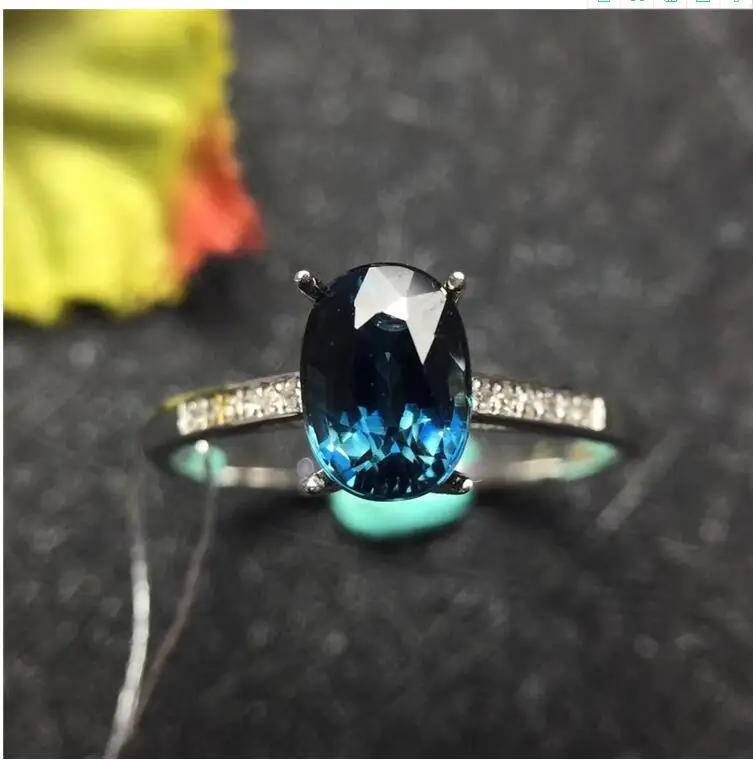 Сапфировое Кольцо 18 k кольцо из белого золота натуральное и настоящее сапфировое
