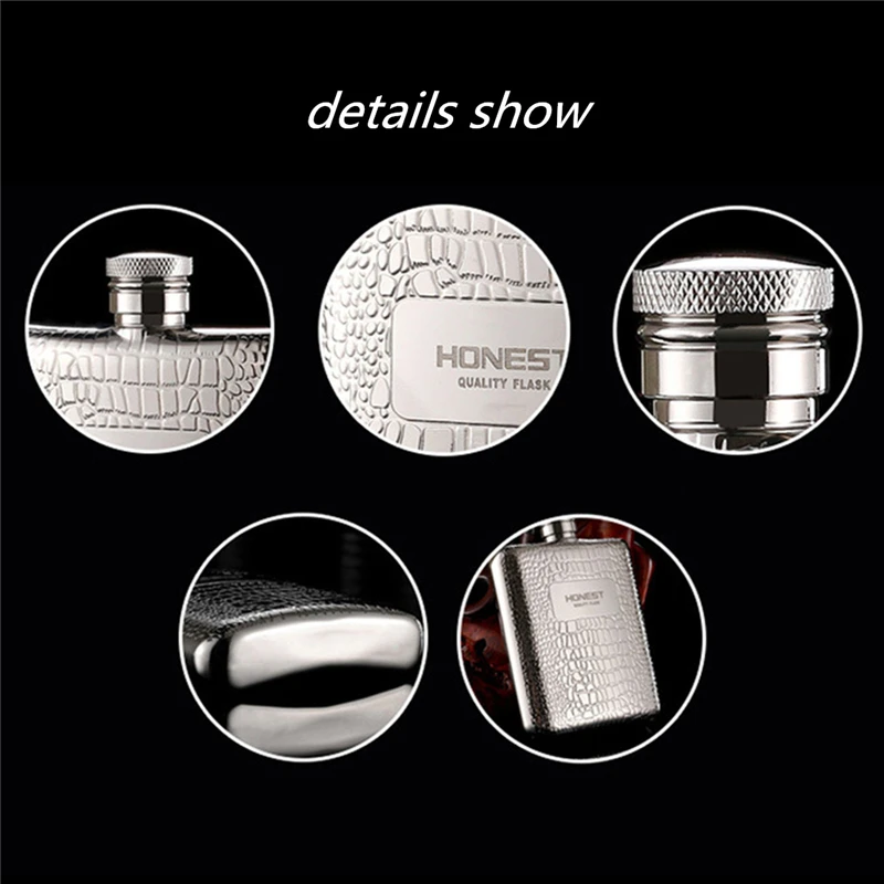 Honest 6 унций Портативный Роскошный фляга из нержавеющей стали Колба виски ликер