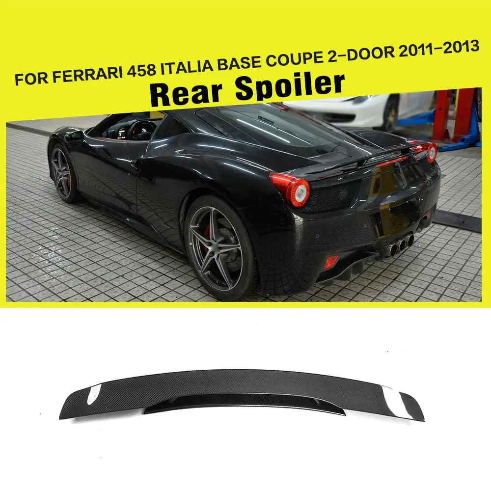 

Carbon Fiber Rear Trunk Double Layers Spoiler Wing Boot Lip for Ferrari 458 Italia Base Coupe Convertible 2 Door 2011 2012 2013