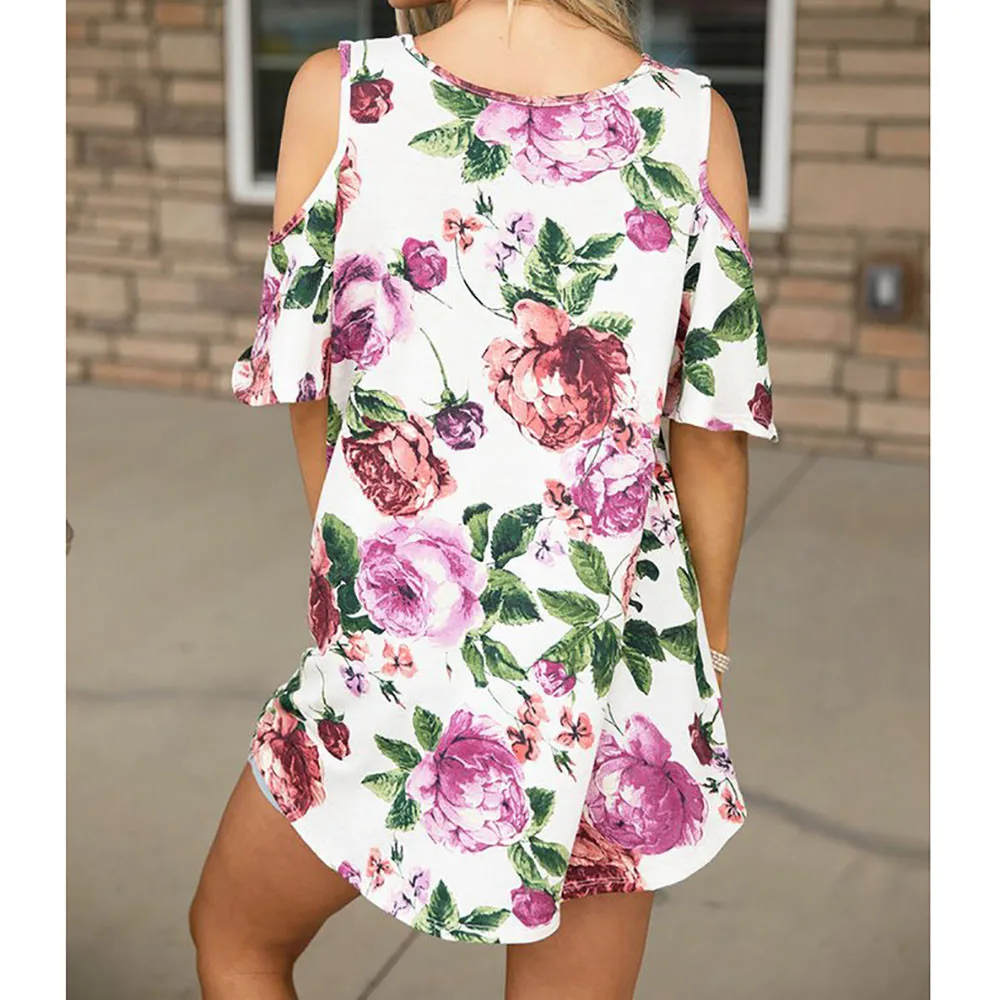 Женская блузка с цветочным принтом JAYCOSIN свободная Повседневная Блузка коротким