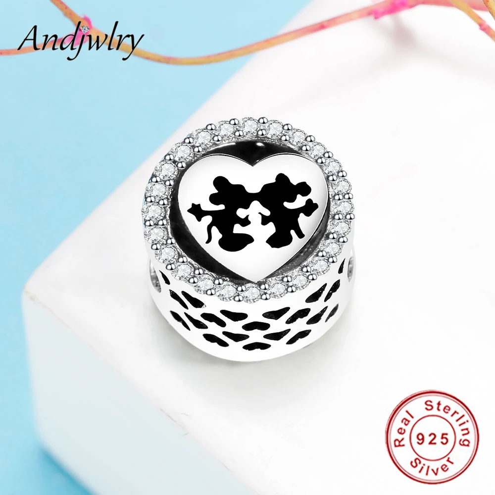 Fit Pandora шармы 925 пробы серебро браслет бусины Микки, Минни шармы мультфильм бусины для изготовления ювелирных изделий Berloque