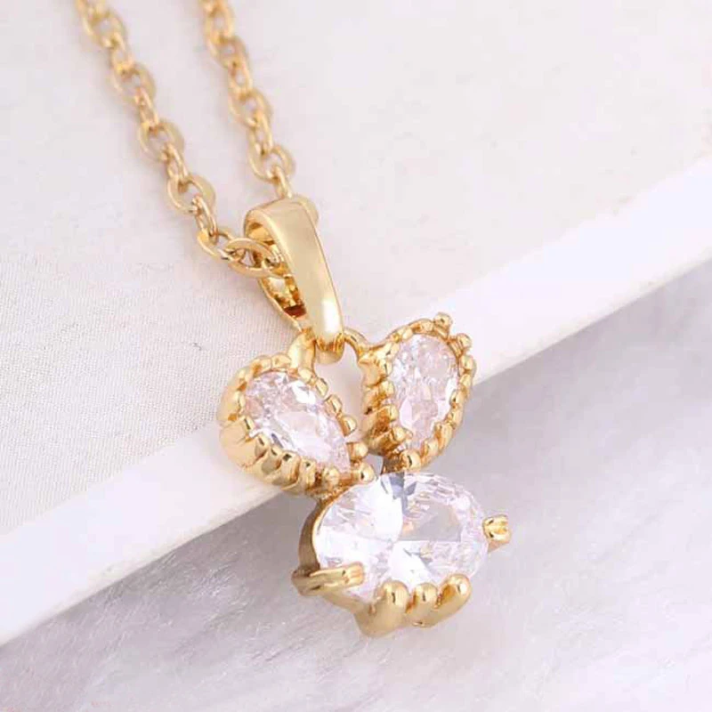 Милые животные ювелирные изделия из желтого золота Цвет Ясно Циркон CZ цепочка с
