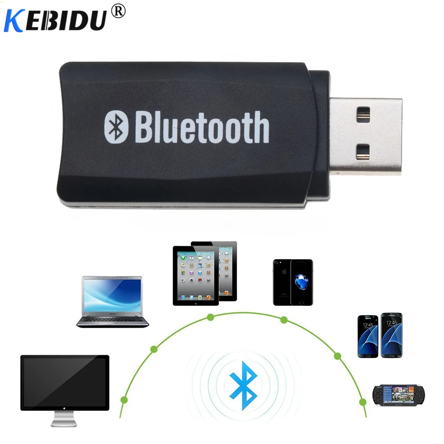 Kebidu беспроводной A2DP ключ стерео USB Bluetooth музыкальный аудио приемник адаптер 3 5 мм