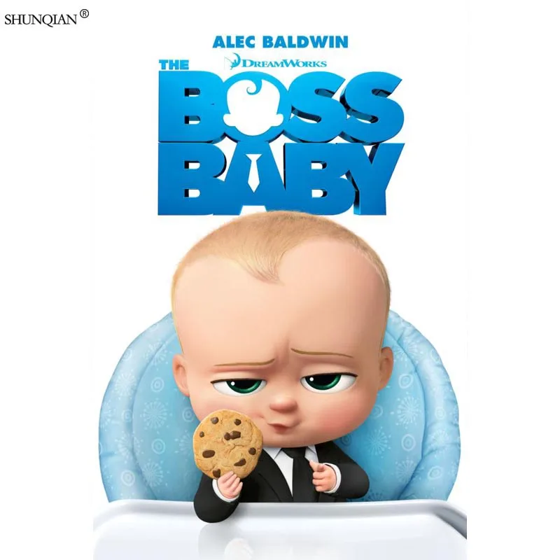 Boss Baby печати плакатов из шелковой ткани с принтом плакат ткань пользовательские