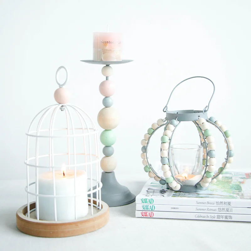 

Креативные металлические бусины сандалового дерева подсвечник ветряная лампа украшение для дома гостиной спальни Свадебные украшения для...