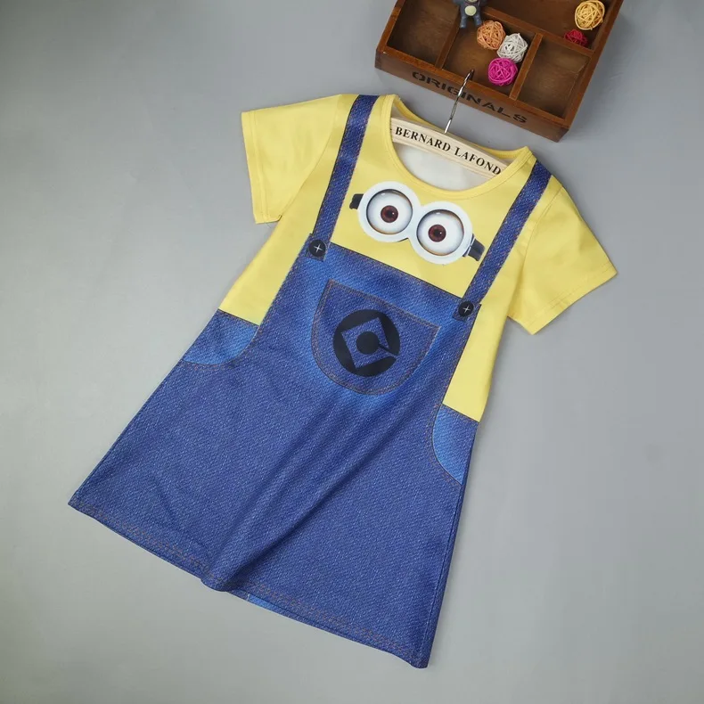 Children's Performing Minion costume children dress skirt for lovely girls 2018 Halloween anime dance Kids cosplay costumes |