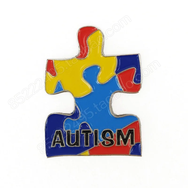 

Economic Enamel Autism Awareness Jigsaw Puzzle Ribbon Lapel Pins