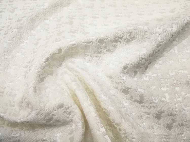 Натуральный белый узор &quotгусиные лапки&quot Ткань толстый жаккард полиэстер