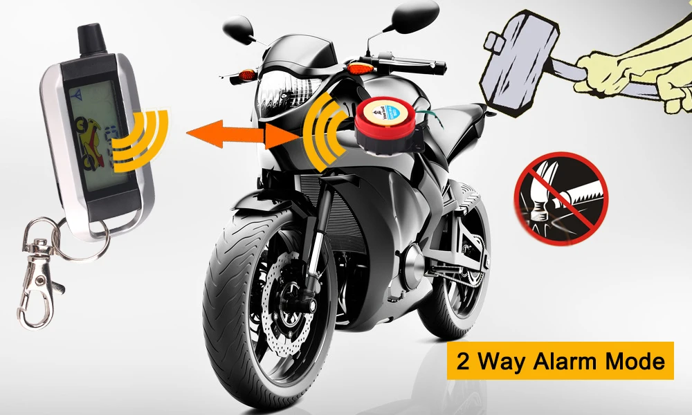 Steelmate мотоцикл 2 Way охранной сигнализации Системы дистанционного Управление запуска двигателя Противоугонная охранная сигнализация ЖК-дисплей передатчик