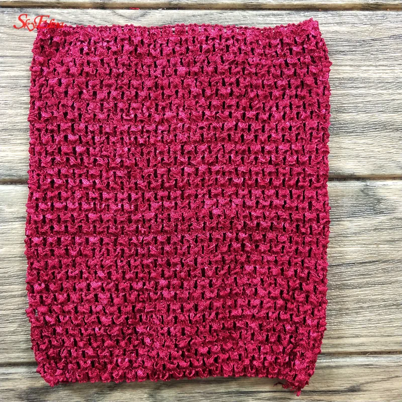 Red wine 9 дюймов, для детей, 20x23 см, ручная работа, обернутая грудь, эластичная, для маленьких девочек, вязанная крючком юбка-пачка, топы, широкие, для DIY, вязаная юбка, 5Z-SH939 - Цвет: Red wine