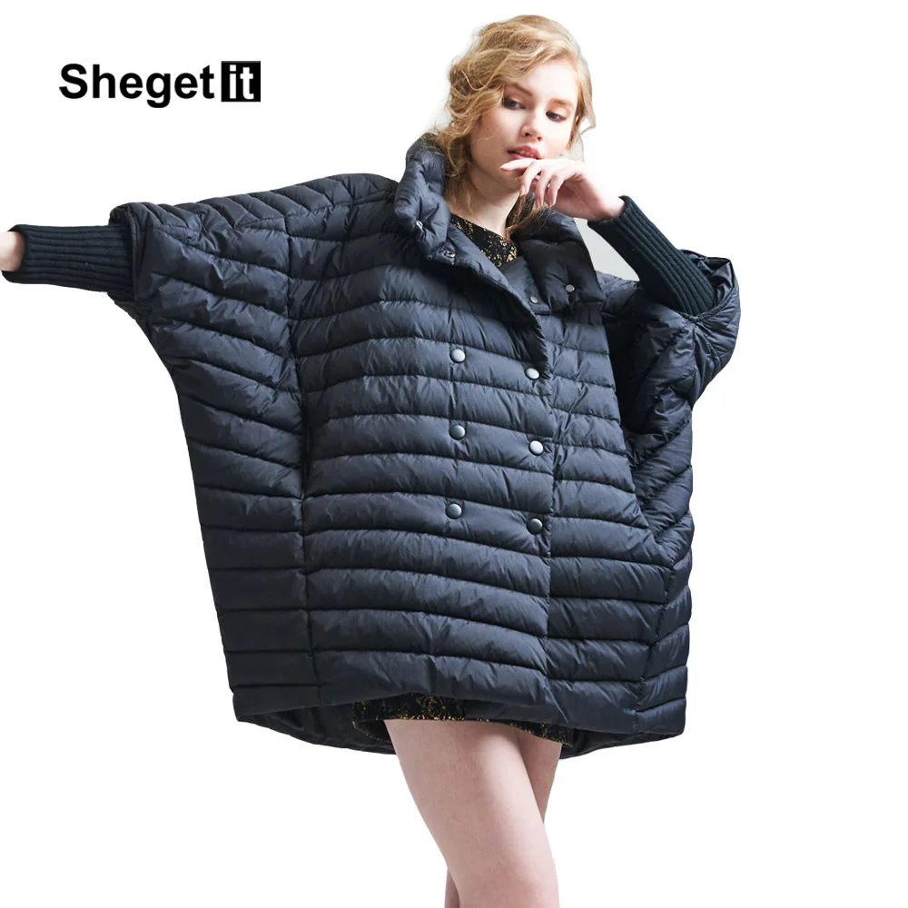 Shegetit Для женщин Пуховик парка Новинка 2017 года зима теплая Легкая куртка плащ