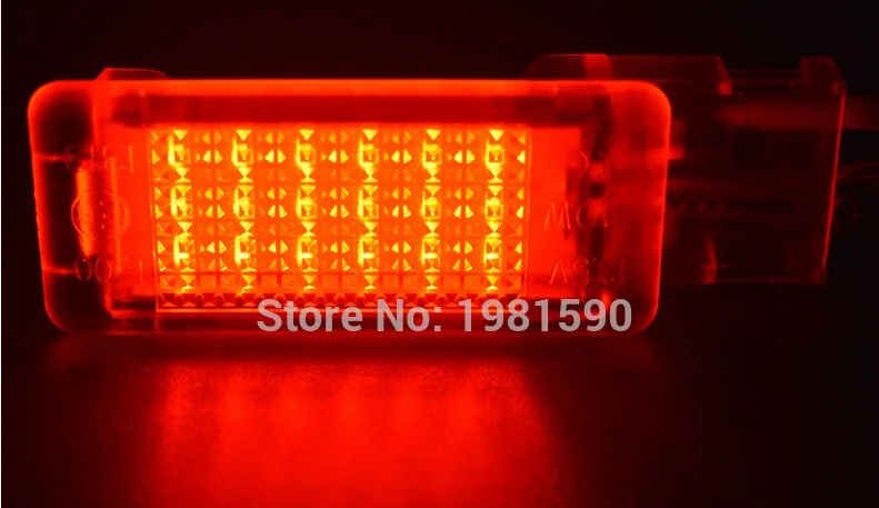 RED 2 шт. 18SMD светодиодный светильник для ног для Skoda Octavia MK3 E5 2012- белый/красный/синий без ошибок аксессуары для стайлинга автомобилей - Испускаемый цвет: RED