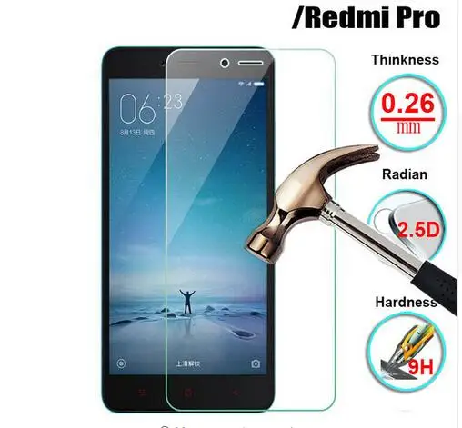 For Xiaomi Redmi pro Tempered Glass High Quality 9H 2.5D Arc Edge Normal Screen Protector Film Hongmi Pro Prime | Мобильные телефоны