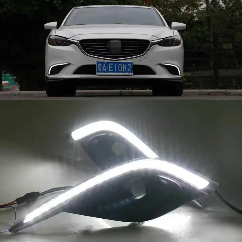 Car Flashing 1 Pair For Mazda 6 Mazda6 Atenza 2016 2017 2018 LED DRL Daytime Running light Driving Day Fog Lamp Lights | Автомобили и