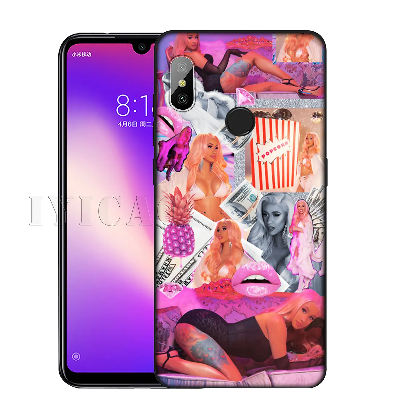 IYICAO Cardi B CardiB Soft Silicone Phone Case for Xiaomi Redmi K30 K20 8A 7A 6A 5A S2 GO Note 8 8T 7 5 6 Pro Black Cover |