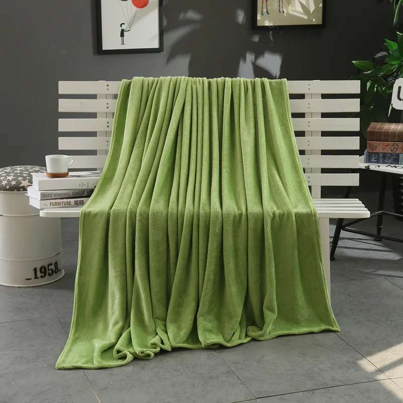 Бесплатная доставка Высокое качество домашние однотонные одеяла коралловые
