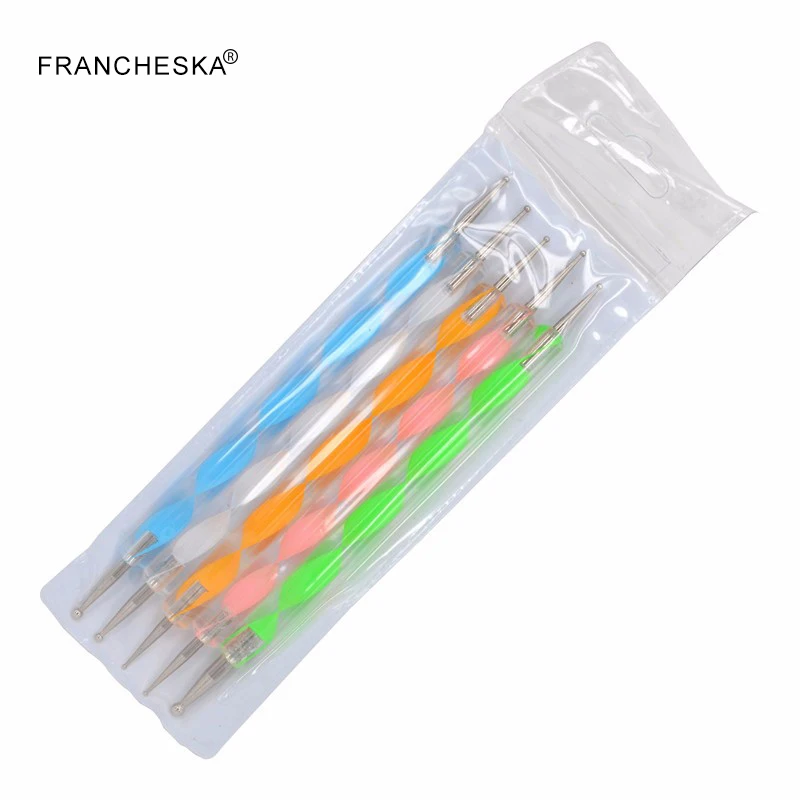 5pcs Dotting Pen Мода кристально чистый AB не стразы с плоской задней стороной на горячей фиксации ногтей Стразы для ногтей 3d-украшения для ногтей драгоценные камни - Цвет: 5pcs Dotting Pen