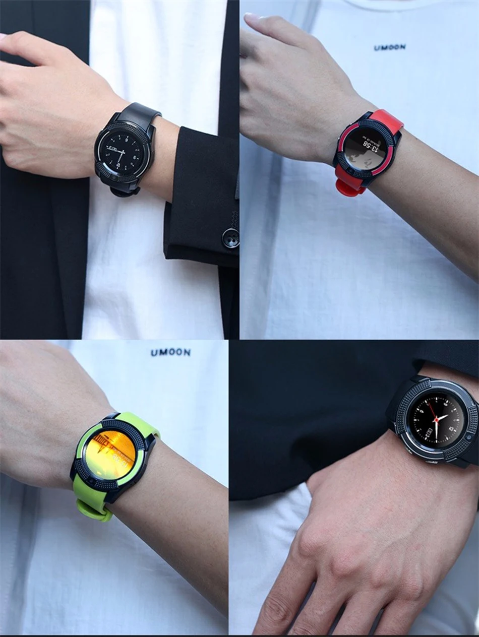 V8 Bluetooth Smart Watch 1.22 дюймов круглый экран Поддержка SIM/карты памяти камеры SmartWatch для
