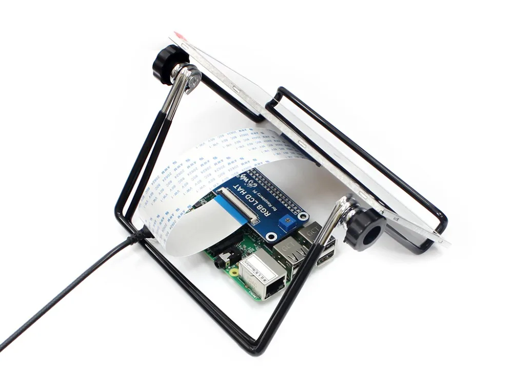 Waveshare 7 дюймов 1024x600 ips дисплей для Raspberry Pi dpi Интерфейс без сенсорного TFT ЖК-дисплея с RGB ЖК-шляпой и ЖК-подставкой