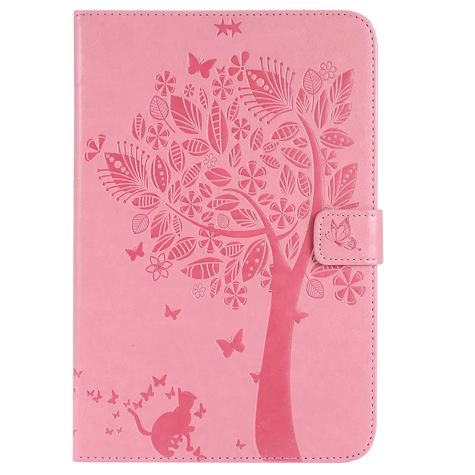 Чехол T350 для samsung Galaxy Tab A, 8,0 дюймов, SM-T350, T355, SM-T355, чехол для планшета, с рисунком кошки, дерева, из искусственной кожи, откидная подставка